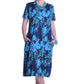 La Cera Navy Floral Print A-Line Dress - La Cera
