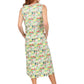 La Cera Sleeveless Printed A-Line Cotton Jersey Knit Dress - La Cera