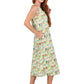 La Cera Sleeveless Printed A-Line Cotton Jersey Knit Dress - La Cera