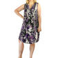 Vestido con estampado de guepardo morado sin mangas con frente plisado - Tallas grandes