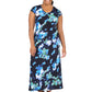 La Cera Plus Size Floral Short Sleeve Maxi Dress - La Cera