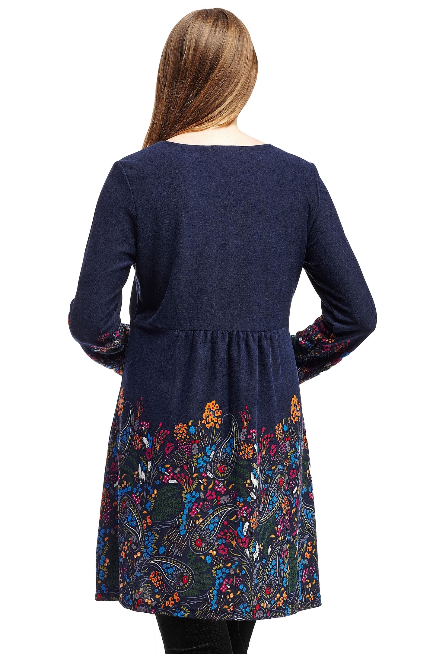 La Cera Border Floral Tunic Top