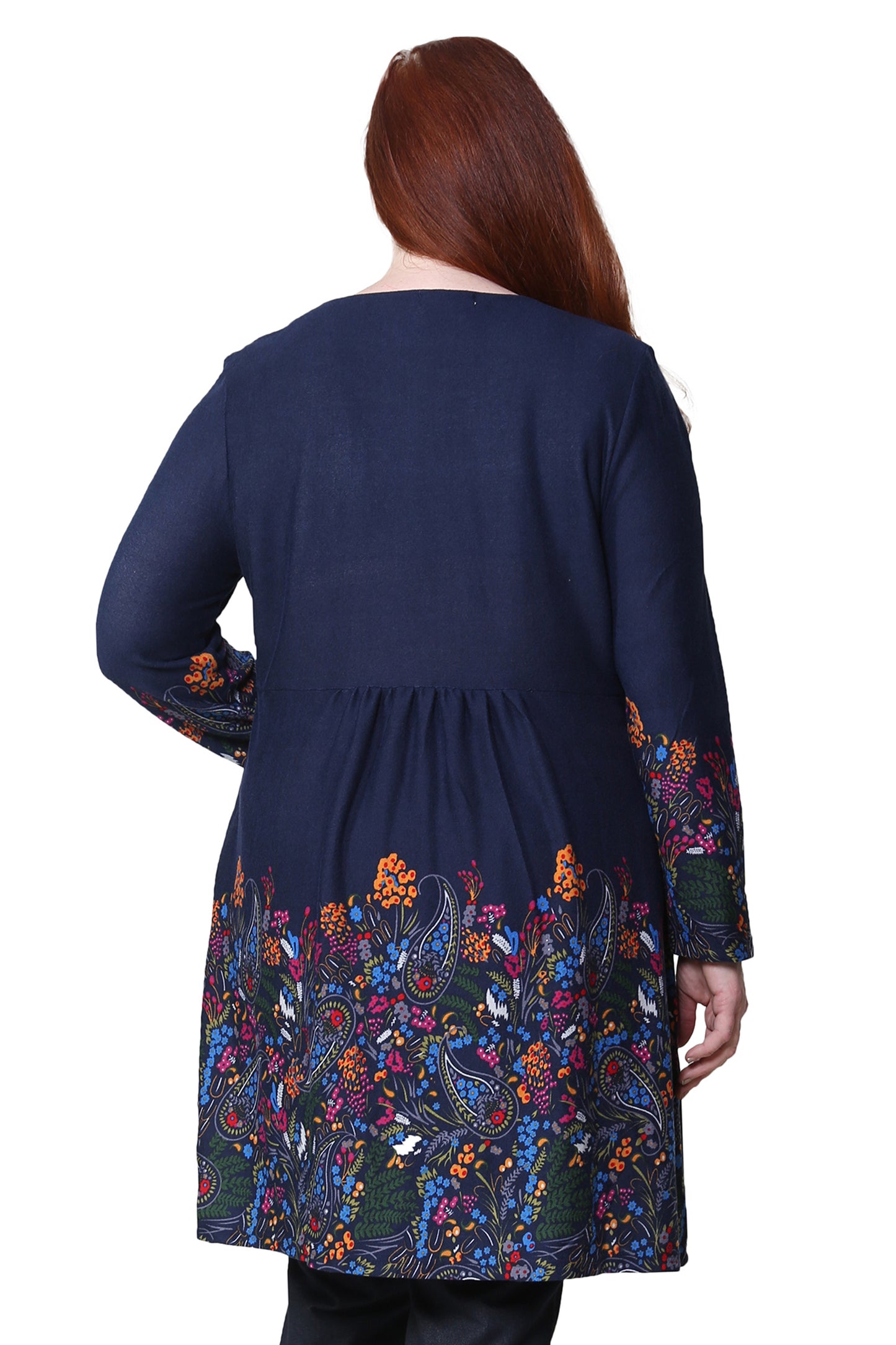 La Cera Floral Pullover Tunic Top - Plus Size