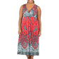 La Cera Sleeveless Paisley Printed Plus Size Maxi Dress - La Cera