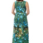 La Cera Peacock Printed Sleevless Maxi Dress - La Cera