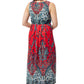 La Cera Sleeveless Paisley Printed Maxi Dress - La Cera
