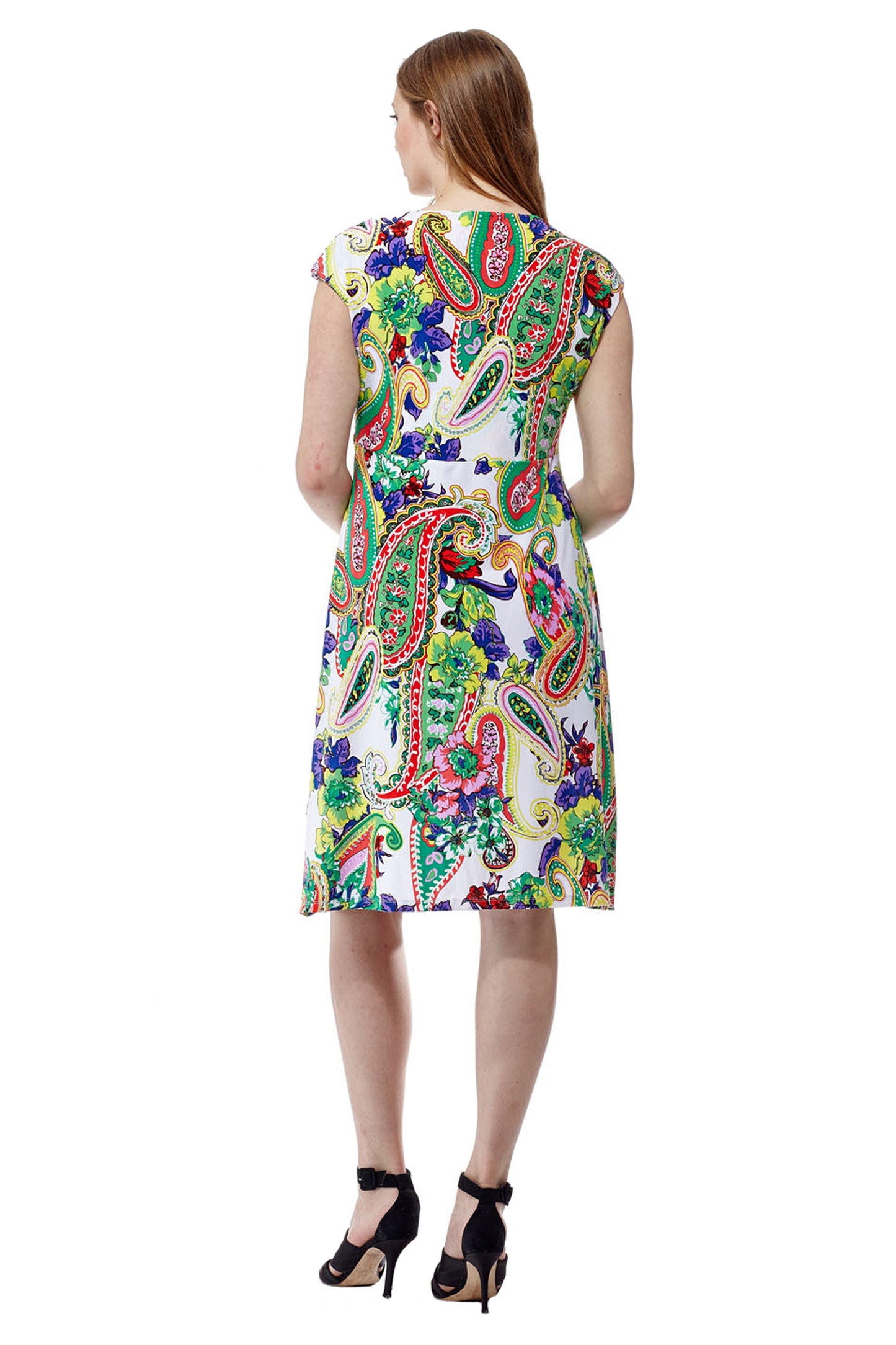 Vestido sin mangas con estampado floral Paisley de La Cera