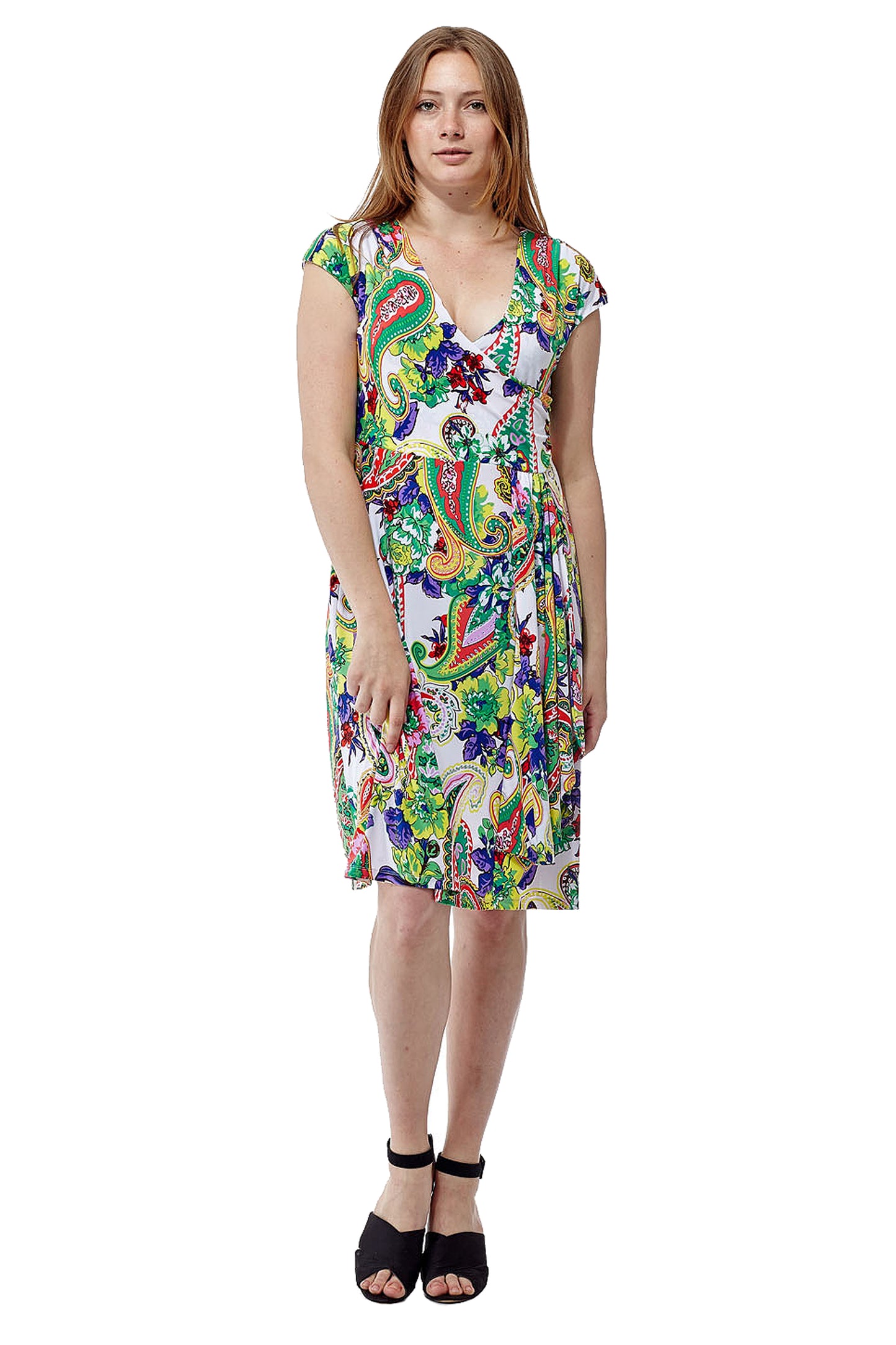 Vestido sin mangas con estampado floral Paisley de La Cera