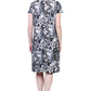 La Cera Black and White Print Short Sleeve Dress - La Cera