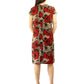 Vestido plisado con rosas de medianoche