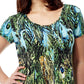 Vestido de manga corta con estampado de pavo real La Cera