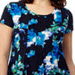 Vestido de manga corta con estampado floral azul de La Cera