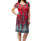 La Cera Paisley Printed Short Sleeve Dress - La Cera