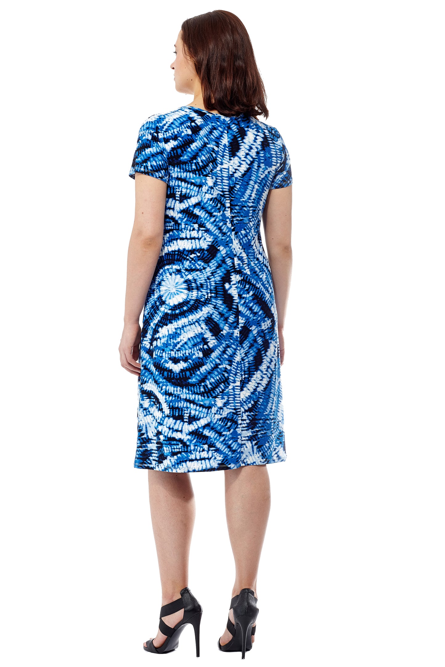 La Cera Vestido de manga corta con estampado Paisley Tie Dye