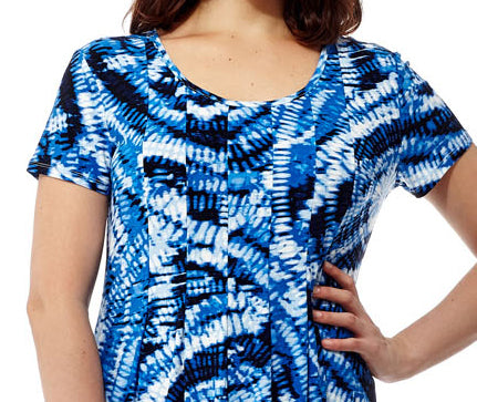 La Cera Vestido de manga corta con estampado Paisley Tie Dye