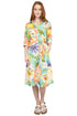 La Cera Tropical Floral Printed Button-Down Shirt Dress - La Cera