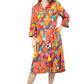 La Cera Summer Floral Printed Button Front Shirt Dress - La Cera