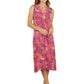 Vestido floral vibrante sin mangas con cuello en V de La Cera