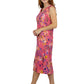 Vestido floral vibrante sin mangas con cuello en V de La Cera