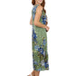 La Cera Sleeveless V-Neck Artistic Floral Dress - La Cera