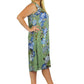 Vestido floral artístico sin mangas con cuello en V La Cera - Talla grande