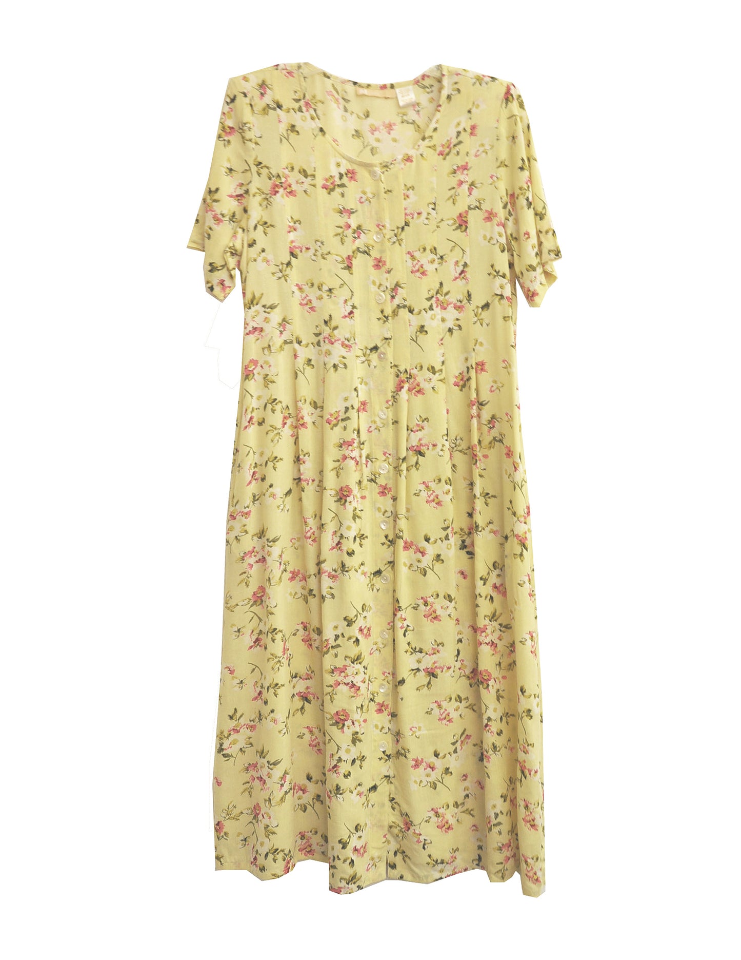 Vestido de manga corta con botones en la parte delantera La Cera de talla grande