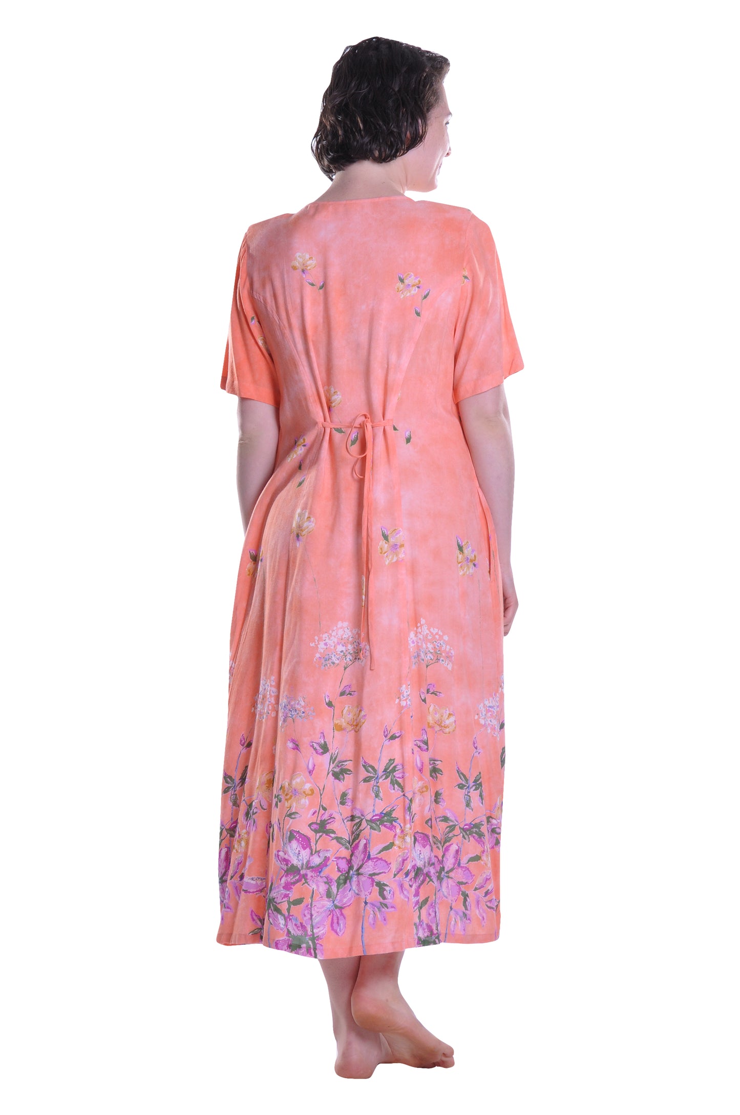 La Cera Button Front Short Sleeve Dress - La Cera