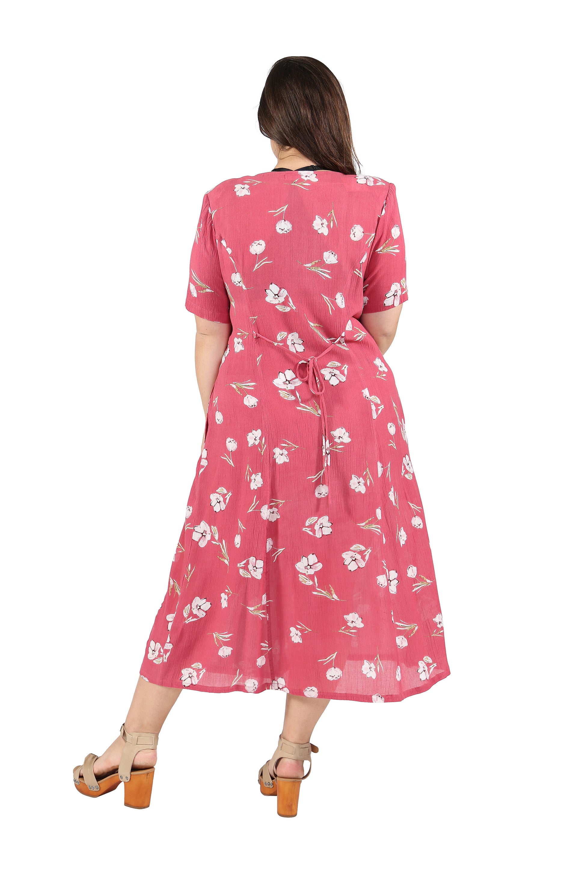 Plus Size La Cera Button Front Short Sleeve Dress - La Cera