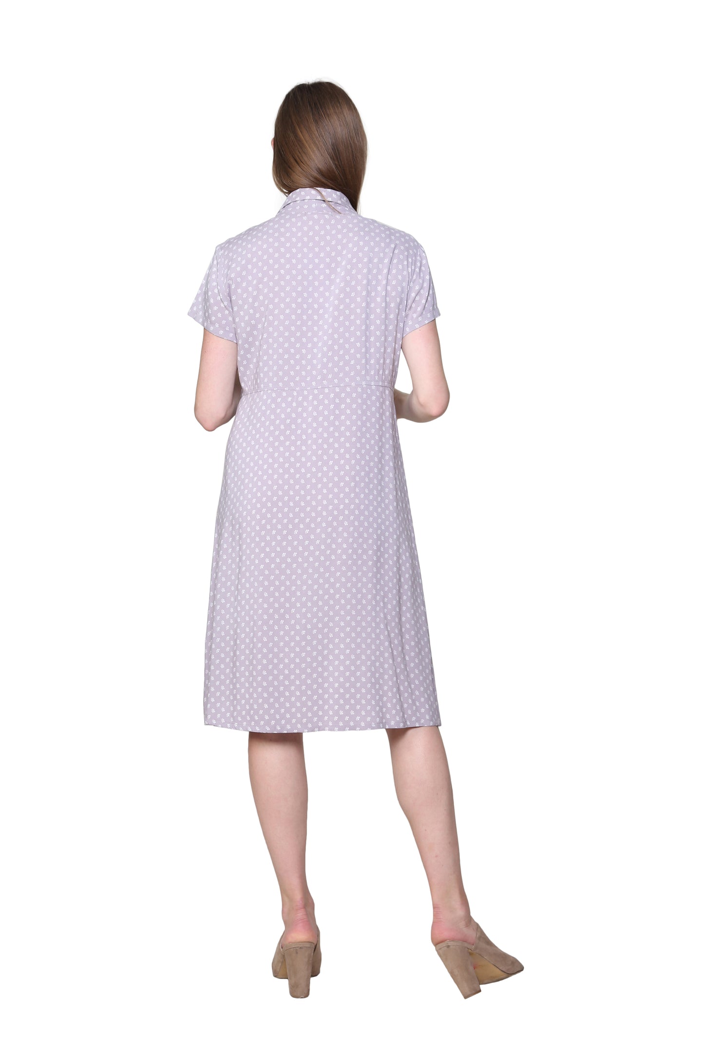Vestido camisero con estampado de rayón La Cera