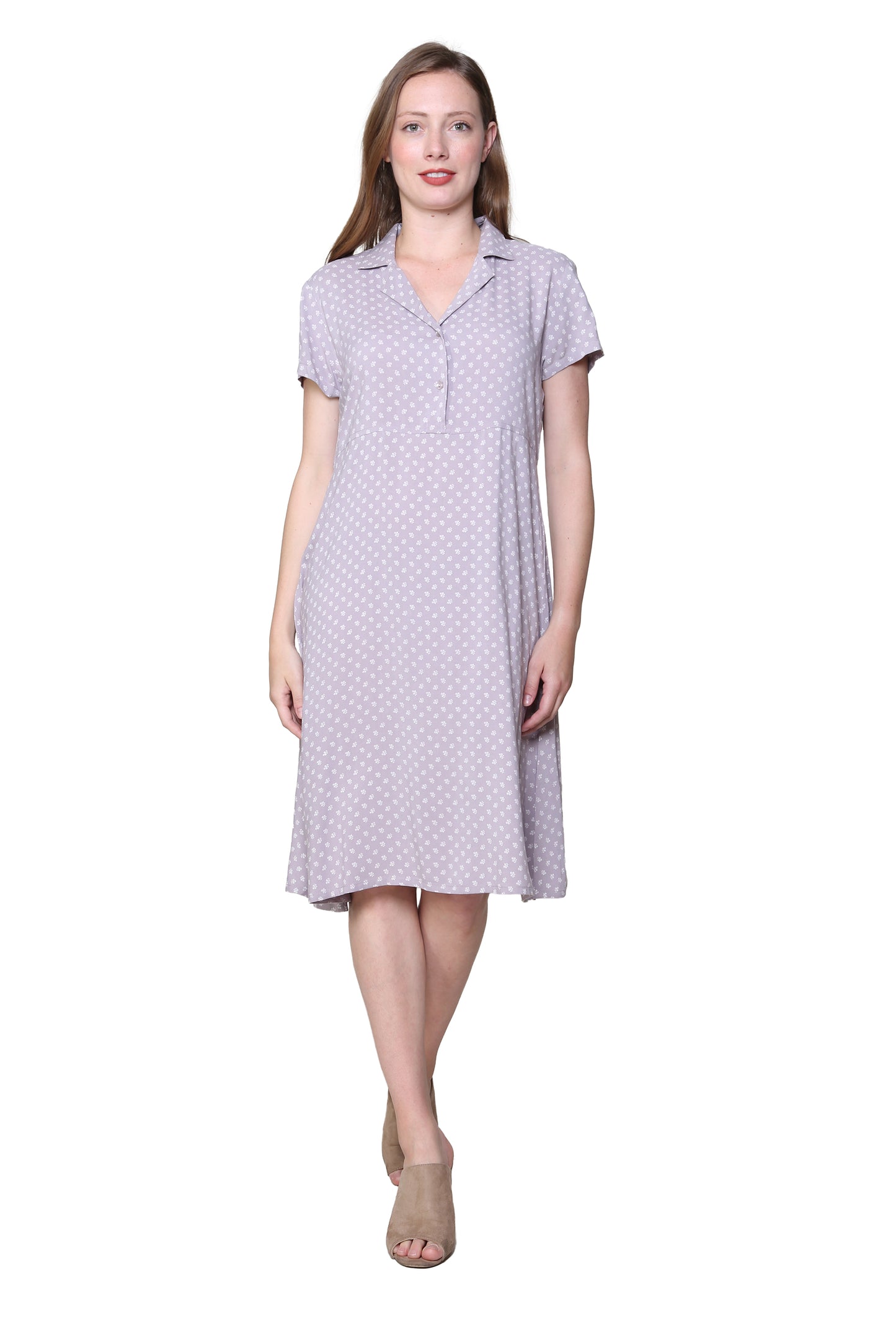 Vestido camisero con estampado de rayón La Cera