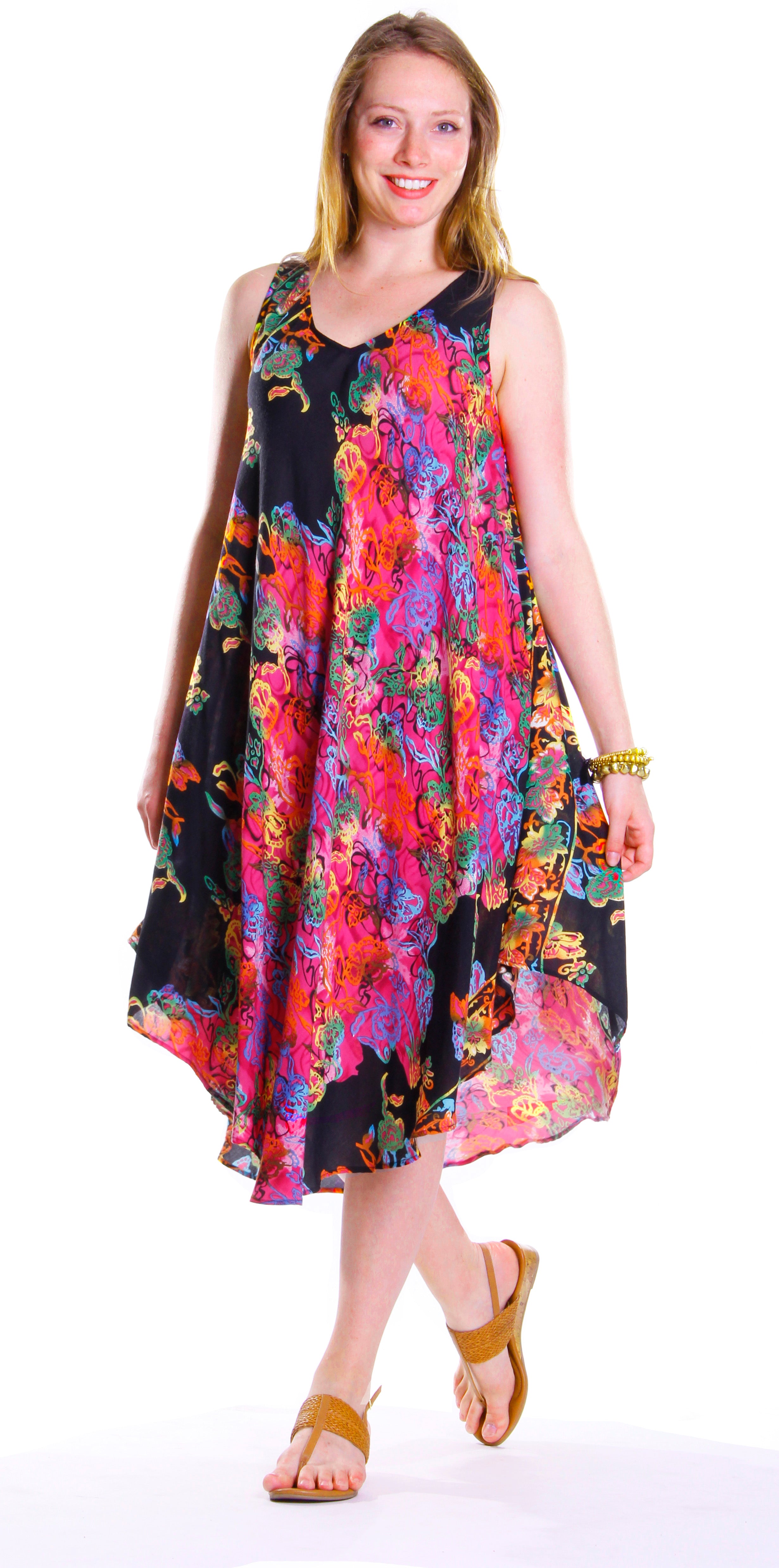 Multi Print Handkerchief Dress - La Cera