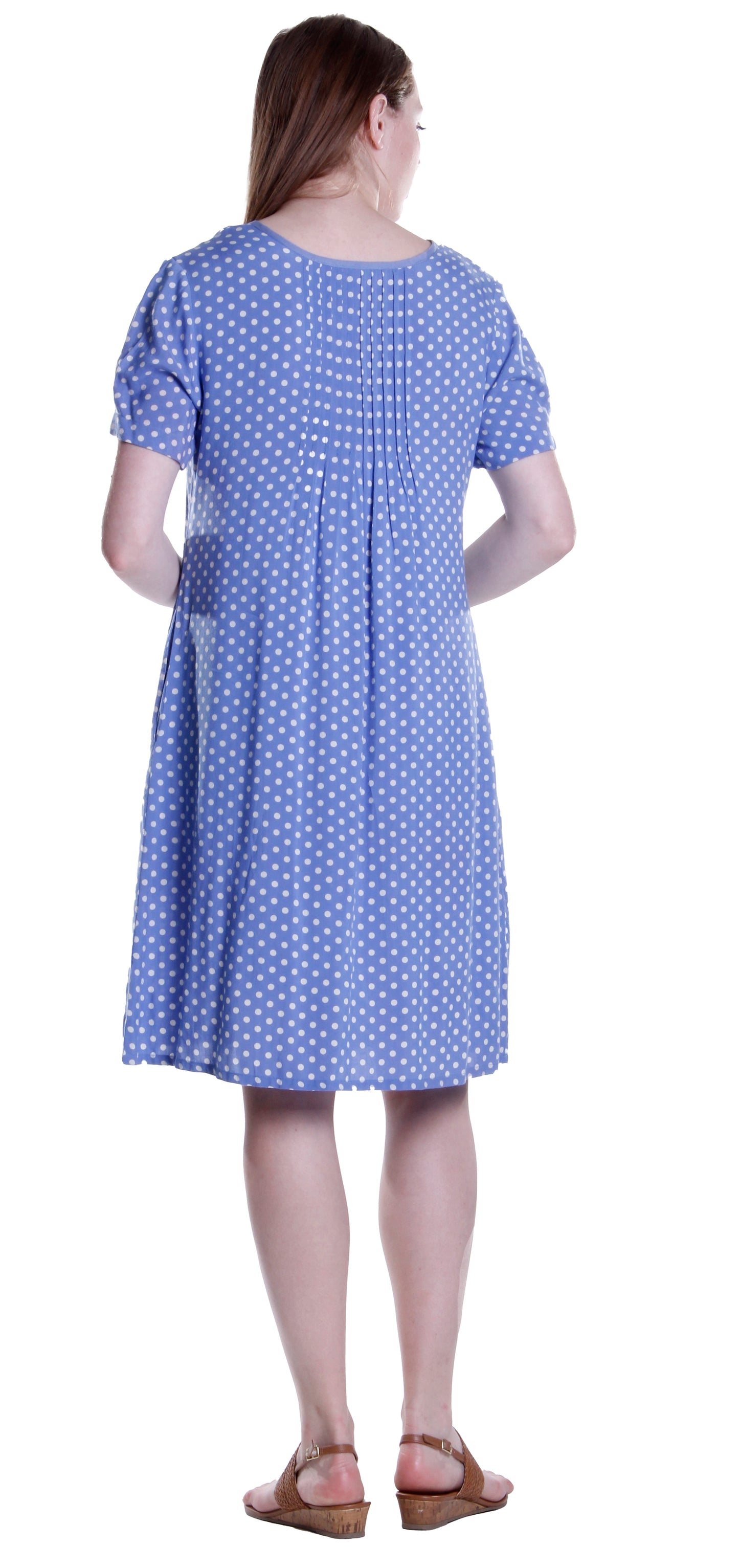 Vestido La Cera Manga Corta Lunares