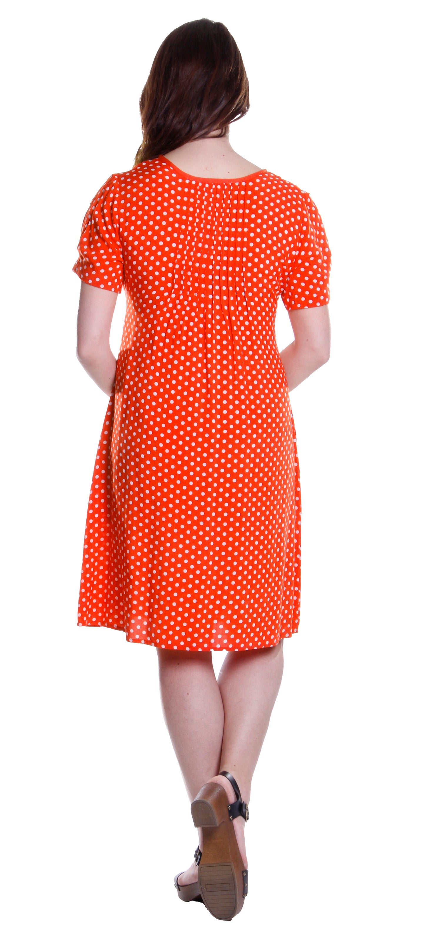 Vestido La Cera Manga Corta Lunares