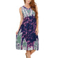 Purple Celedon Abstract Print Empire Waist Dress