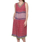V-Neckline Empire Waist Border Print Dress