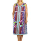 V-Neckline Empire Waist Border Print Dress - Plus Size