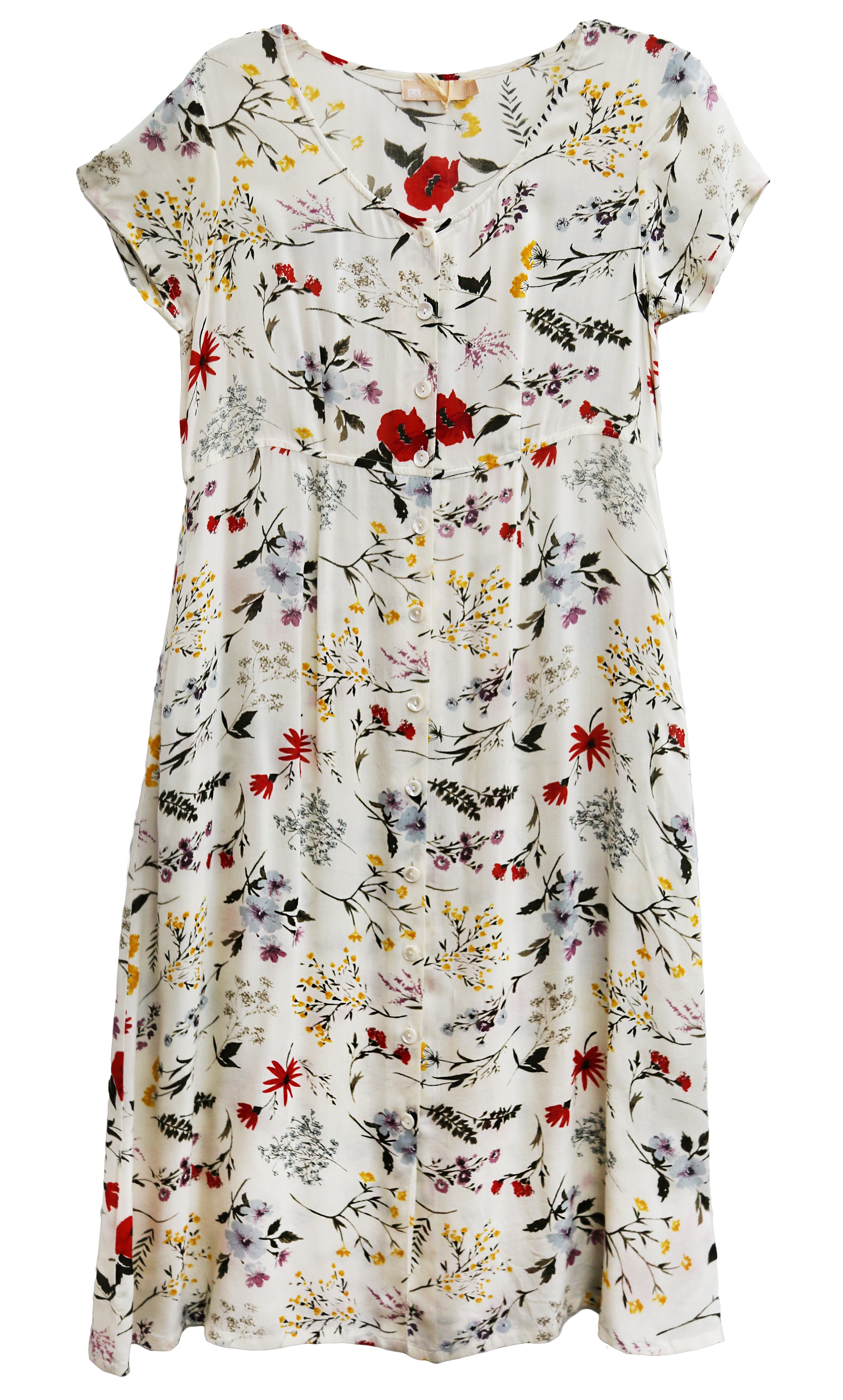 Plus Size La Cera Button Front Short Sleeve Dress - La Cera
