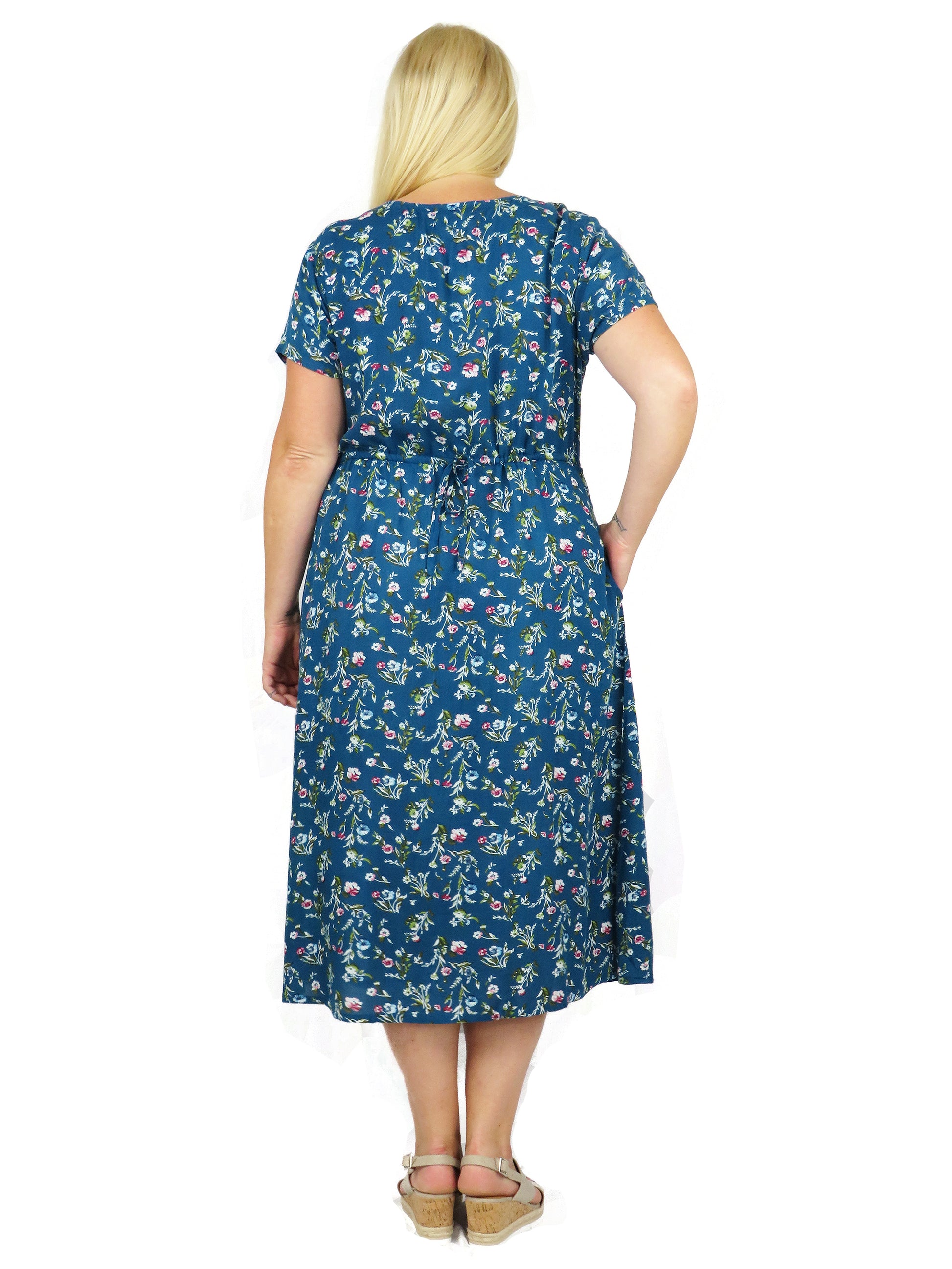 Plus Size La Cera Button Front Short Sleeve Dress - La Cera