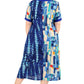 La Cera Multi Patchwork Plus Size Short Sleeve Dress
