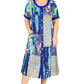 La Cera Multi Patchwork Plus Size Short Sleeve Dress