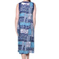 Vestido con estampado de rayón y patchwork con botones novedosos