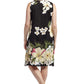 La Cera V-Neck Floral Sleeveless Short Dress - La Cera
