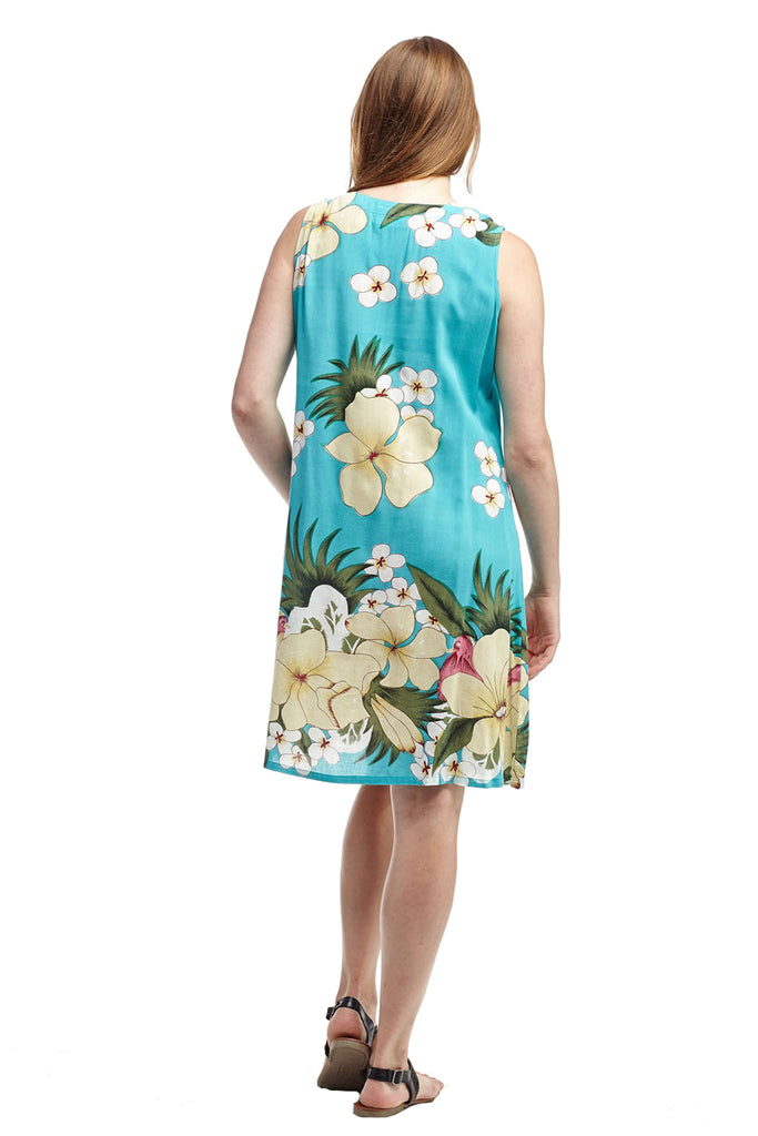 La Cera V-Neck Floral Sleeveless Short Dress - La Cera