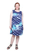 Crochet Yoke Geometrical Print Dress - La Cera