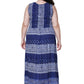 La Cera Blue Paisley Plus Size Sleeveless Maxi Dress