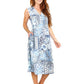 La Cera Sleeveless Shirt Collar Rayon Dress