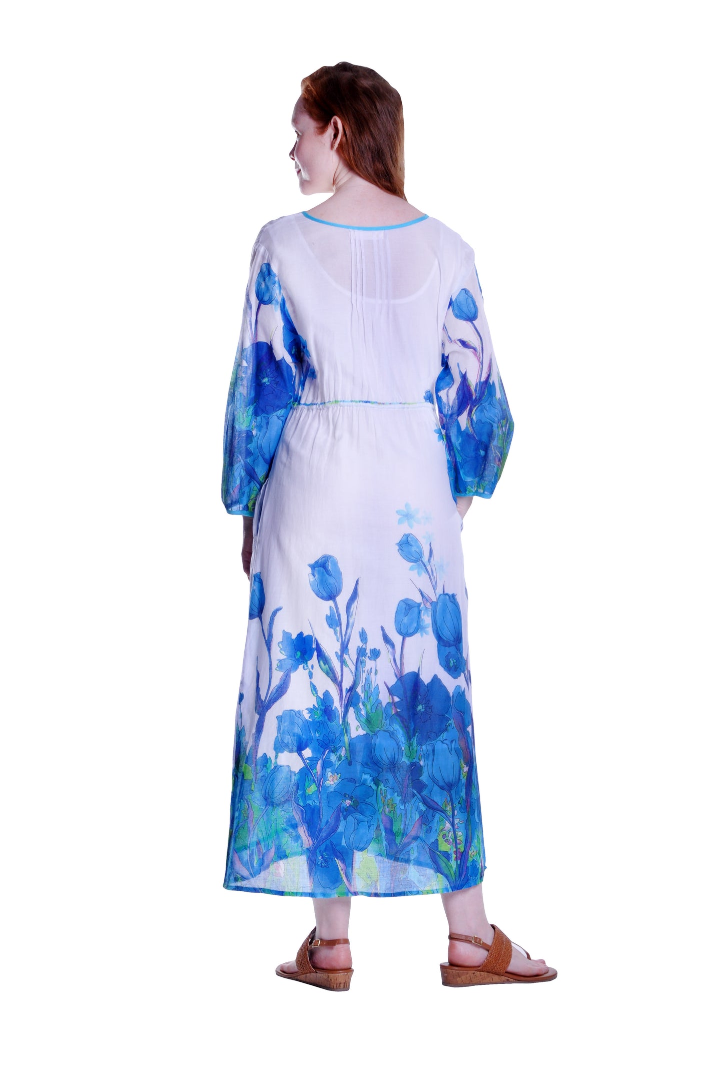 100% Cotton Floral Print Caftan - La Cera