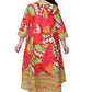 La Cera Women's Plus Size High-Low Butterfly Printed Caftan - La Cera