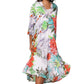 La Cera Women's High-Low Printed Caftan - La Cera