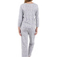 La Cera Knit Floral Pajama Set - La Cera